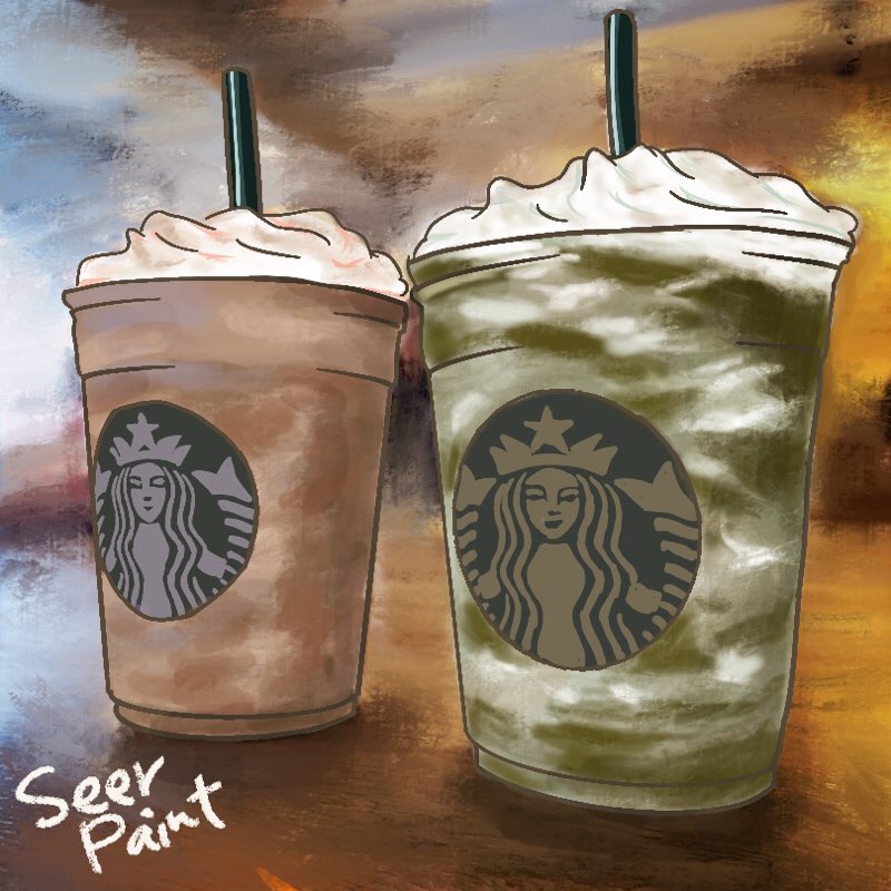 スタバのフラペチーノ 写真を活かして簡単にリアルなイラストを描こう Procreate シーアペイント